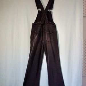 Black denim overalls by Free People